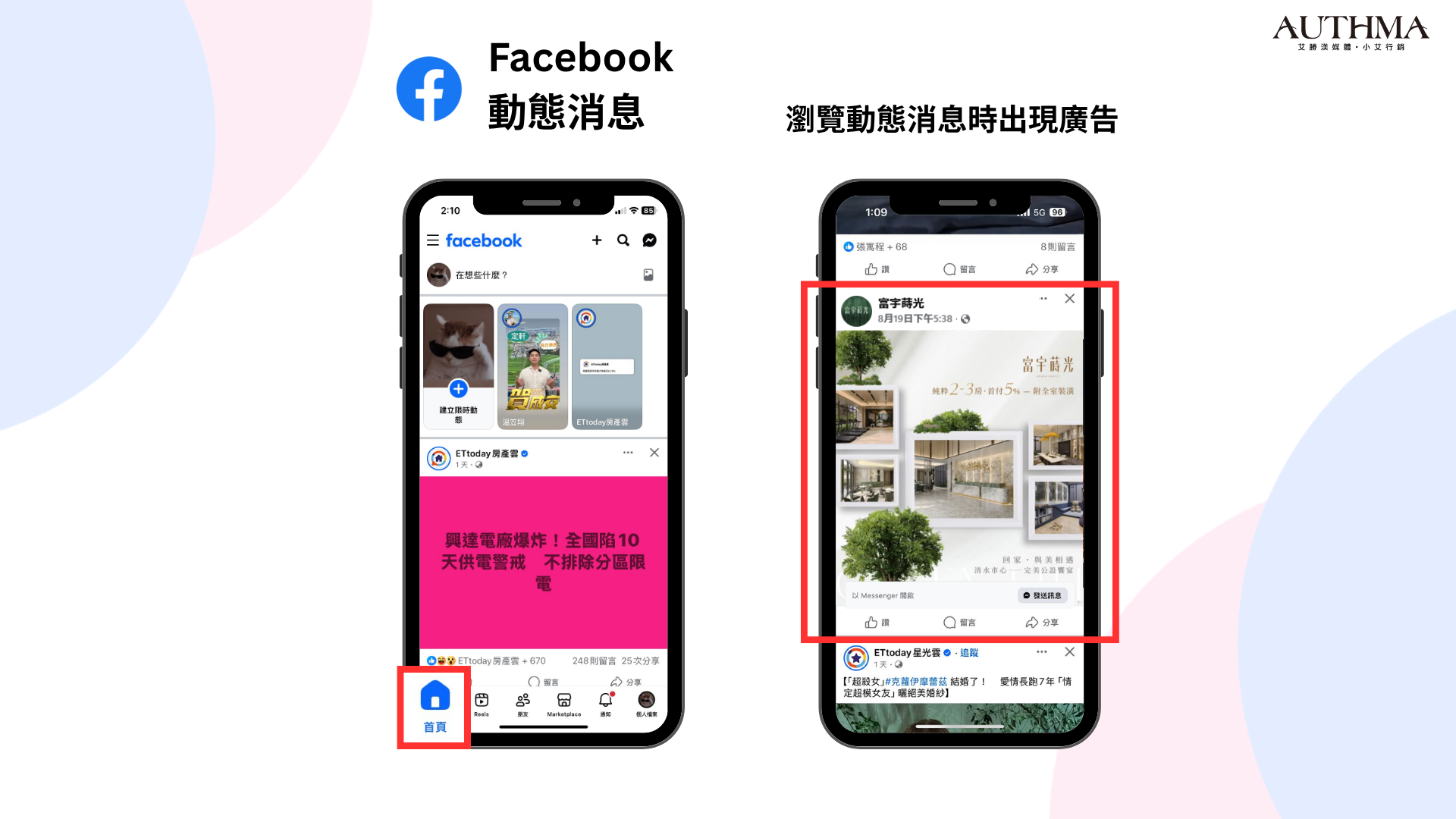Facebook動態消息廣告版位
